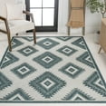 thumbnail image 4 of JONATHAN Y TUSCAN SUN 4 x 6 Area Rug, Lior Geometric Moroccan Diamond - Turquoise/Cream, TSN202E-4, 4 of 9
