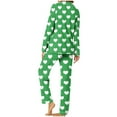 thumbnail image 5 of Weiqiqre Womens Pajamas Cotton Long Sleeve Button Down Top Pants Warm Sleepwear, 5 of 7