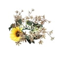 thumbnail image 2 of Artificial Flower Candle Ring – Mini Floral Wedding Wreath, 9.8 Inch Table Centerpiece for Party Home Door Decor, Multicolor, 2 of 7