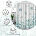 thumbnail image 4 of Beach Shower Curtain Coastal Nautical Starfish Shell Sea Life Coral Shower Curtain with 12 Hooks Fabric Waterproof Polyester Bathroom Curtain 72"*72", 4 of 6