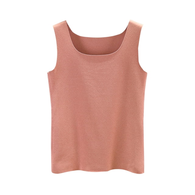 AherBiu Winter Tank Tops for Women Thermal Warm Vest Sleeveless Comfy Basic Layer Tops Solid Color