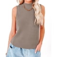 thumbnail image 2 of Sleeveless Women Mock Neck Casual Ribbed Knit Tank Tops Sweater Vest, 2 of 3