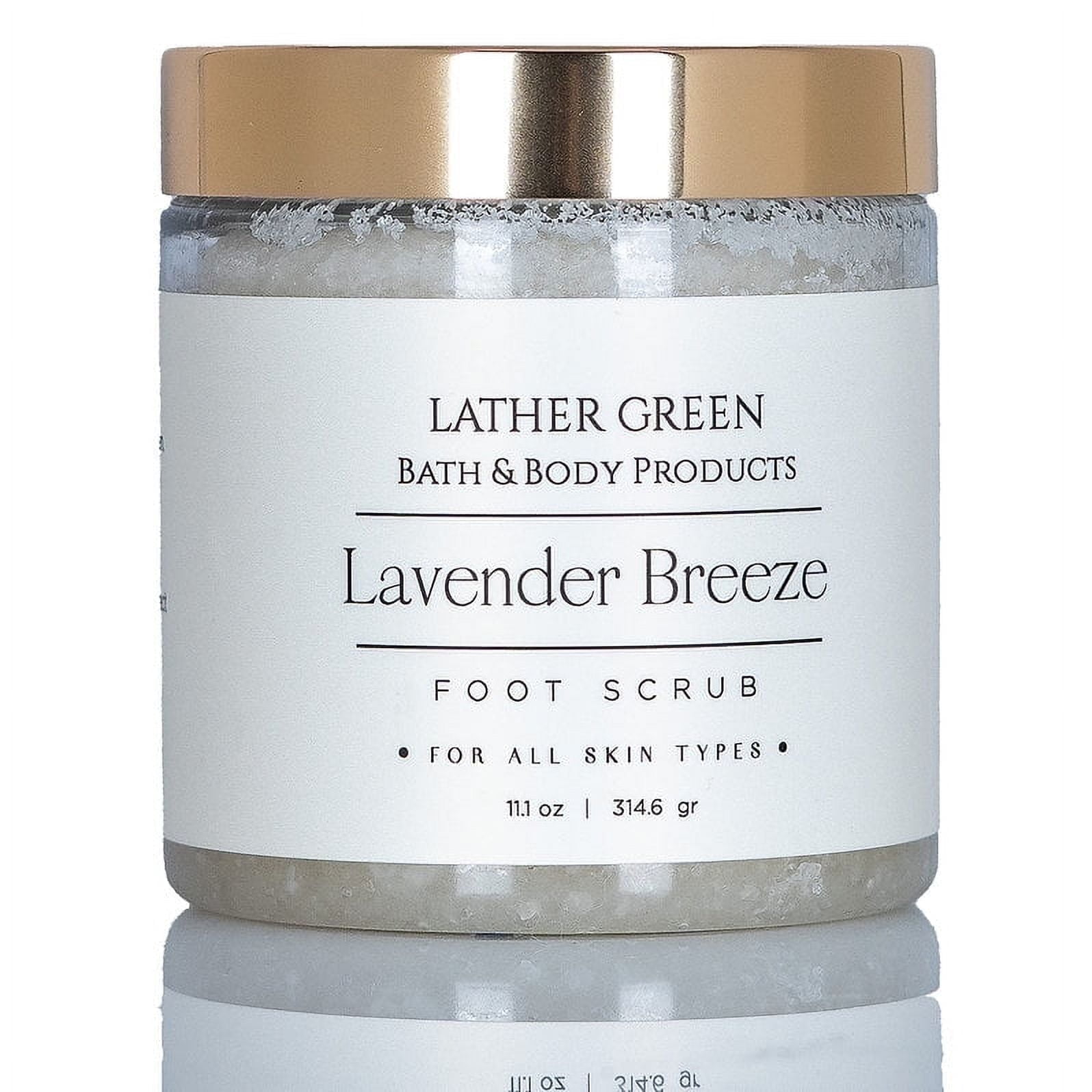Lavender Breeze Foot Scrub, Soothing & Hydrating with Jojoba Oil for Adult, 11.1 oz by LatherGreen