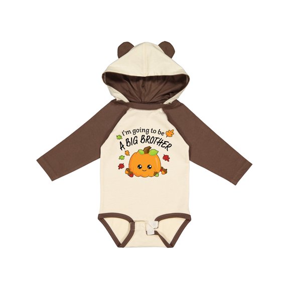 Inktastic I'm Going to Be a Big Brother- Cute Halloween Pumpkin Boys Long Sleeve Baby Bodysuit