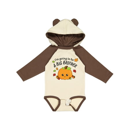 

Inktastic I m Going to Be a Big Brother- Cute Halloween Pumpkin Gift Baby Boy Long Sleeve Bodysuit
