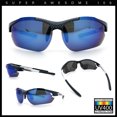thumbnail image 2 of Polarized Xloop Mens Wrap Around Sport Rimless Oval Plastic Sunglasses Carbon Fiber Silver - Blue Mirror, 2 of 7
