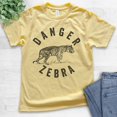 thumbnail image 2 of Kids Danger Zebra Shirt, Youth Kids Boy Girl T-Shirt, Tiger Shirt, Cute Animal Lover Shirt, Yellow, Small, 2 of 4