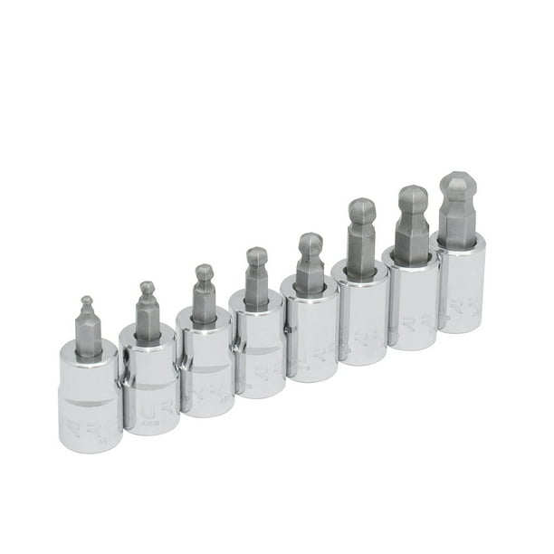 Juego de 8 Dados Punta Hexagonal Bola 3/8' Urrea 4990BDM