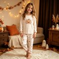 thumbnail image 2 of XAOFW Boys Girls Halloween Pajamas Pumpkin Prints Long Sleeve Tops Pants Toddler Kids Fall Winter Cozy Loungewear 9-10 Years, 2 of 8