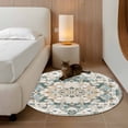thumbnail image 3 of Boho Aztec Large Area Rugs for Bedroom Living Room, Soft Non Slip Carpet Bedside Rug, Tribal Southwest Ethnic Abstract Pattern Round Floor Cover Kitchen Accent Rug 4' for Dining Room/Office, 3 of 9