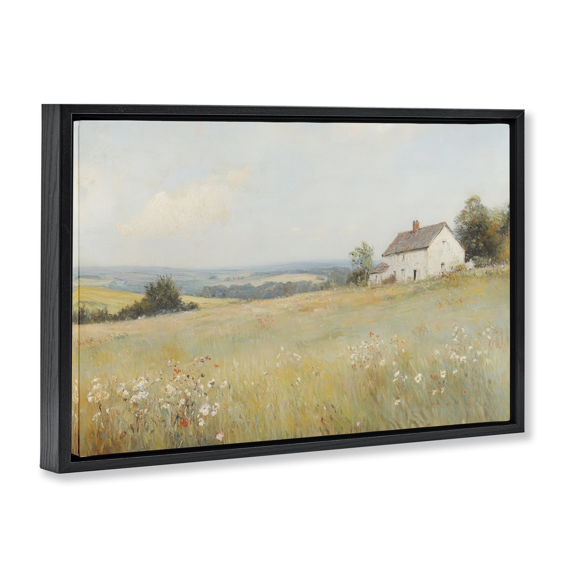 Stupell Industries Little House In The Prairie Black Framed Floater Canvas Wall Art, design by Petal Prints Design