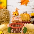 thumbnail image 3 of D Holiday Candy Basket With Cartoon Figurine Bamboo Tray Desktop Thanksgiving Decor Toy Ornament, 3 of 6