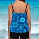 thumbnail image 3 of Trajes de baño tankini para mujer Trajes de baño de dos piezas con espalda de tiras y estampado conservador para mujer Traje de baño de dos piezas para mujer, 3 of 3