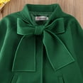 thumbnail image 4 of Little Girls Jacket, Solid Color Loose Bow Neck Side Pockets Outerwear, 4 of 5