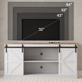 thumbnail image 7 of Furmax 65 inch TV Stand Entertainment Center with Sliding Barn Doors and Storage,White, 7 of 7