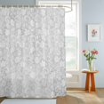 thumbnail image 4 of Gray Florals Shower Curtains for Bathroom, Abstract Damask Flowers European Style Waterproof Fabric Shower Curtain, Decorative Bathroom Curtain for Bathtub, 36"x72", No Hooks Included, 4 of 9