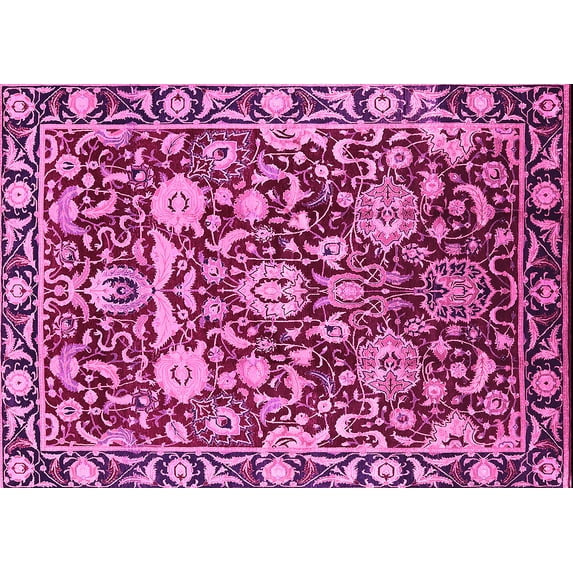 Ahgly Company Indoor Rectangle Oriental Pink Industrial Area Rugs, 2' x 3'