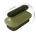 thumbnail image 3 of Shoe Cleaning Brush with Handle | Hard Bristle Scrubber for Sneakers, Leather, Fabric, Laundry | Multipurpose Plastic Tool | Stain Remover | Gray/Green/Orange | 17.5x7.2x6cm | 1 Pack, 3 of 6