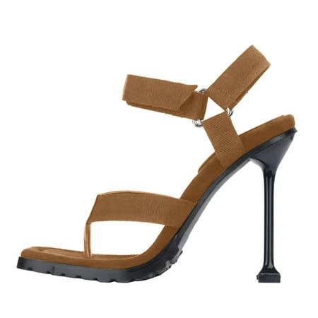 

GNEIKDEING Sandals Women s Shoes Heels Toeknob Breathable High Casual Laceup Women s Sandals Gift on Clearance