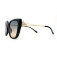 thumbnail image 3 of Elegant Rhinestone Fan Jewel Hinge Oversize Square Cat Eye Sunglasses Black Blue Brown, 3 of 4