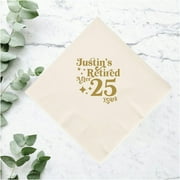 50pcs Personalized Cocktail Napkins, Custom Paper Napkin Retirement Party Favors, Retirement Napkin Favor, Customized Retirement Celebration Napkin Keepsakes, (5"x5") Names Luncheon Dinner Decoration