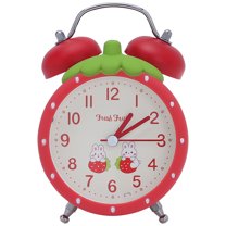 REGALWOVEN Strawberry Shape Alarm Clock, Traditional Dual Bell Design, Loud Alarm, for Bedroom Red 3.5"L x 2.4"W x 4.7"H