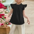 thumbnail image 5 of Teen Clothes For Girls Solid Short Sleeve Shirt For Girls Trendy Toddler Girl Clothes Summer Girls Size 13-14 Years Clothes Cute&nbsp;Girl&nbsp;Clothing, 5 of 7