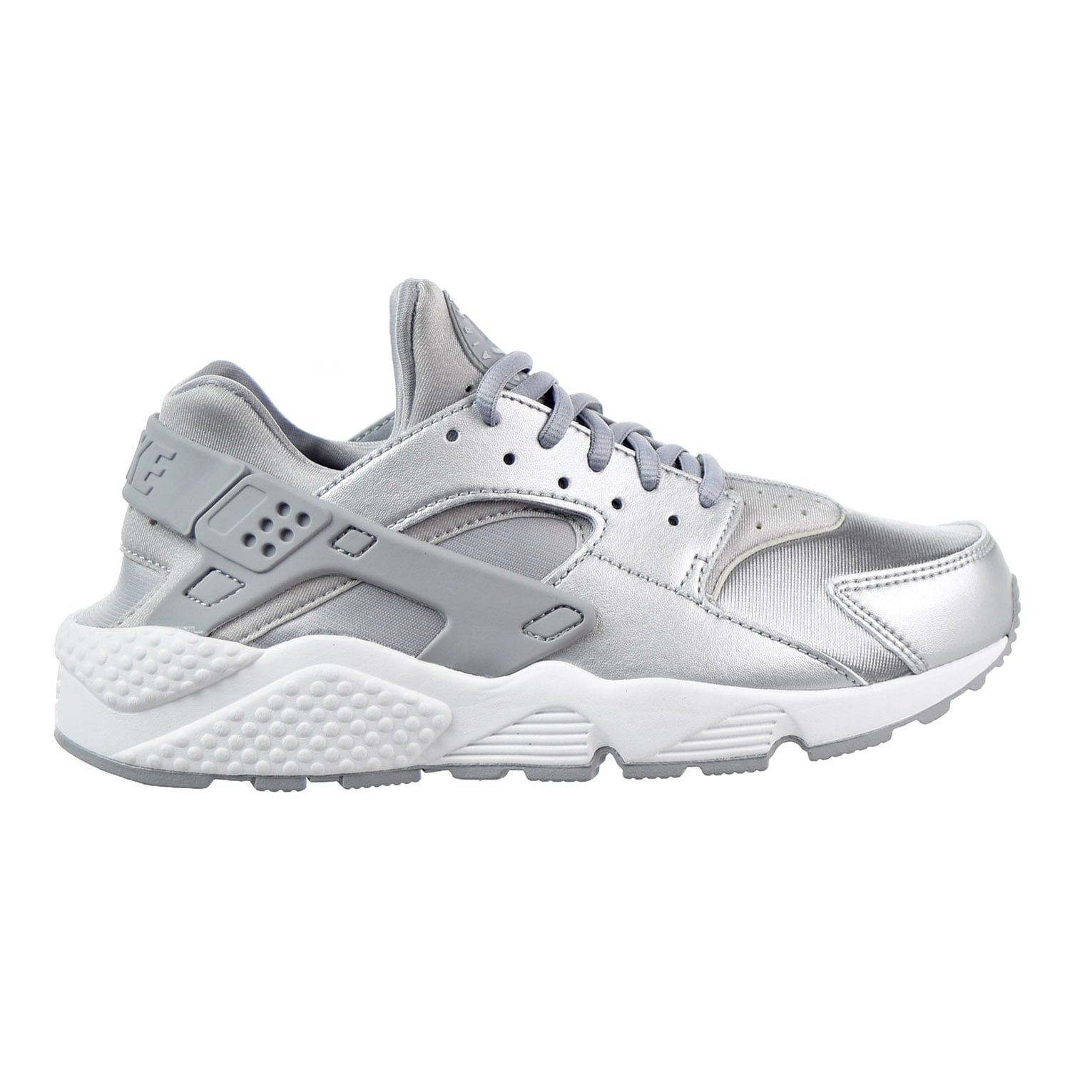 white and silver huaraches