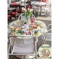 thumbnail image 4 of Outdoor Tablecloth with Umbrella Hole and Zipper, Easter Round Table Cloth 60 Inch Waterproof Tablecloth, Spring Floral Easter Eggs Bunny Tulip Butterfly Picnic Table Cover for Patio Camping, 4 of 7