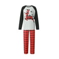 thumbnail image 2 of Matching Family Christm Pajam Letter Elk Tops + Plaid Pants Sleepsuit Sleepwear, 2 of 10