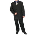 thumbnail image 2 of Mens Two Piece Double Breasted Modern Fit Italian Styled Dress Suit Set | Black Charcoalgrey Chocolate Grey Navy White, 2 of 4