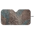 thumbnail image 3 of Xixirimido Car Windshield Sun Shade Universal Fit for SUV Truck Sedan Auto Front Window Sunshade Sun Visor Block UV Rays Keep Cool Car Accessories, Leopard Zebra Stripe Brown, 3 of 8