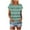 Green, variant on Summer Fashion Oversize Shirts for Womens 2025 Casual Short Sleeve Round Neck Print Ladies Blouse