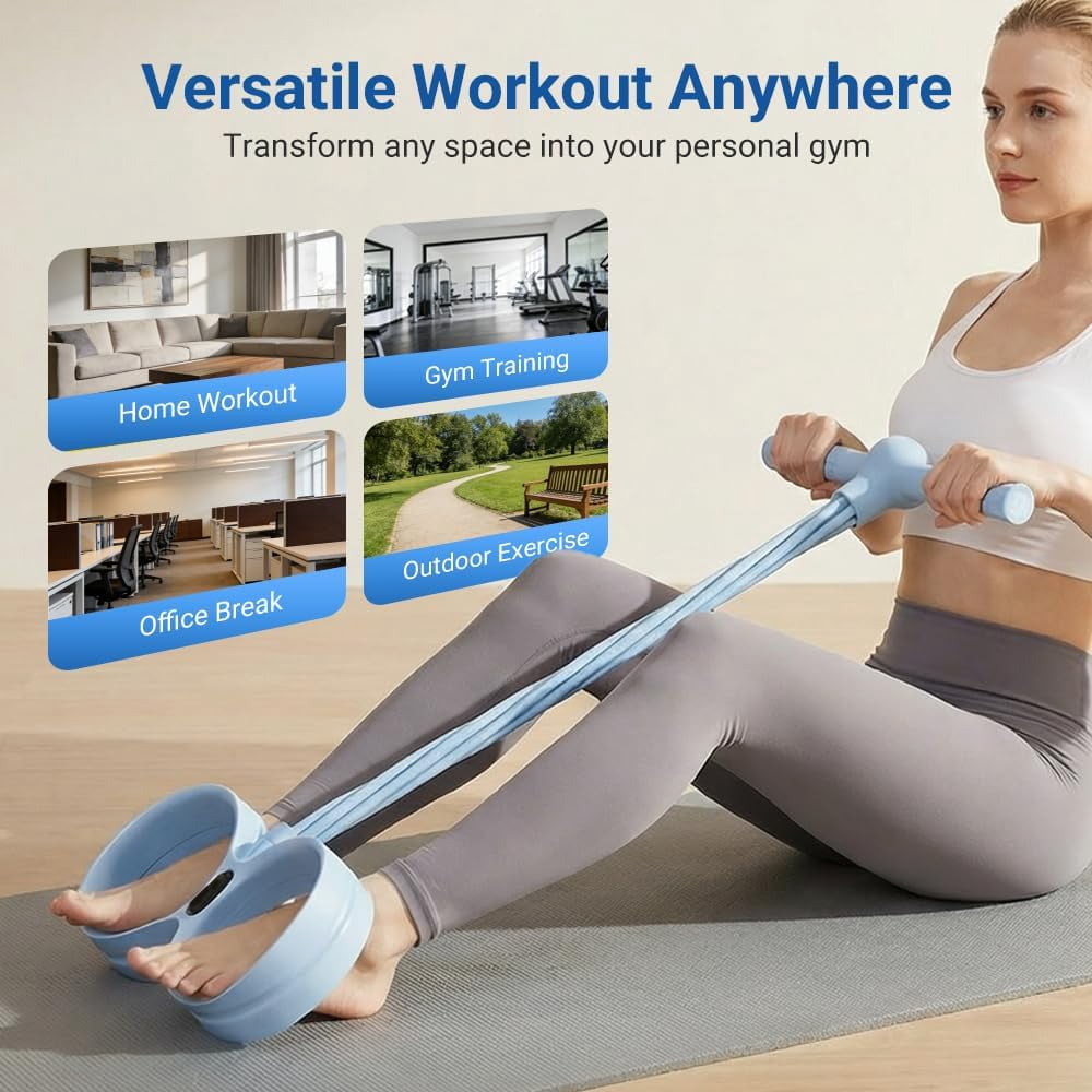 Smart Foot Pedal Puller with Counter, 6 Tube Pedal Puller Resistance Band with Handles, Home Gym Arm and Waist Training Pedal Band, for Full Body Stretching & Yoga