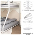 thumbnail image 6 of UHOMEPRO Twin over Full Bunk Bed, Metal Bunk Bed Frame with Full Length Guardrails, Reversible Ladder, Heavy Duty Low Profile Bunk Bed for Boys Girls, No Box Spring Needed, White, 6 of 12