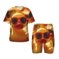 thumbnail image 1 of Balery Sunglasses Yellow Duck Conjunto de Pijama Infantil de Manga Corta con Estampado – Ropa de Dormir de Algodón Suave-Small, 1 of 6