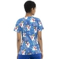 thumbnail image 4 of Tooniforms Scrubs Top For Women V-Neck Print TF614, 4 of 7