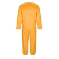 thumbnail image 7 of 2PC Fleece Lined Sweatsuit for Men Long Sleeve Crewneck Sweatshirt Elastic Waist Cuffed Joggers Loungewear Set with Pockets Yellow L, 7 of 7