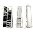 thumbnail image 2 of Costway 360degree Rotatable Jewelry Cabinet 2-in-1 Lockable Mirrored Organizer White, 2 of 12