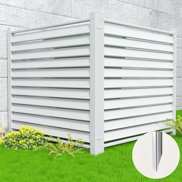 Air Conditioner Fence 48"W x 48"H Privacy Fence Panels Pool Equipment Enclosure Outdoor Trash Can Fence Vinyl Screen Panel Kit (2-Pack)