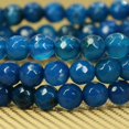thumbnail image 3 of Bracelet Extensible en Perles Rondes de Pierre Précieuse Agate Bleue Naturelle Facettée 6mm 7 Pouces Unisexe, 3 of 4