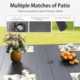 thumbnail image 5 of CHINNLUU 63" 6-Person Outdoor Rectangular Metal Dining Table with 1.97" Umbrella Hole, All-Weather Resistance Patio Table -（63“ x 37.8” Black）, 5 of 9