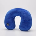 thumbnail image 4 of U-Shaped Inflatable Travel Pillow for Airplane Sleeping Support Portable Compact Blow Up Neck Cushion Soft Washable Cover, 4 of 7