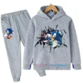 thumbnail image 3 of Conjuntos de ropa con capucha y pantalones de Sonic para niños y niñas, trajes de disfraces de Sonic de América, 3 of 5