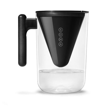 Soma 10-Cup Water Filter Pitcher, Black