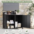 thumbnail image 5 of YODOLLA Outdoor Storage Cabinet with TV Mount for 40–85 Inch TVs, Mobile TV Stand on Wheels with Storage Cabinet Waterproof, Heavy Duty Metal Entertainment Center for both Indoor/ Outdoor Use, 5 of 7