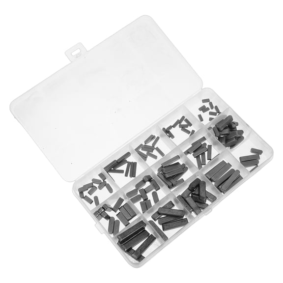 LOLIPPYY 140Pcs Industrial Woodruff Key Set Metal Parallel Drive Shaft Keys with Round Ends