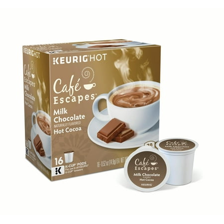 Café Escapes Milk Chocolate Hot Cocoa Keurig Single-Serve K-Cup Pods, 16 Count