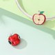 thumbnail image 2 of Dije de Reloj Despertador Manzana Roja Bañado en Plata, 2 of 6