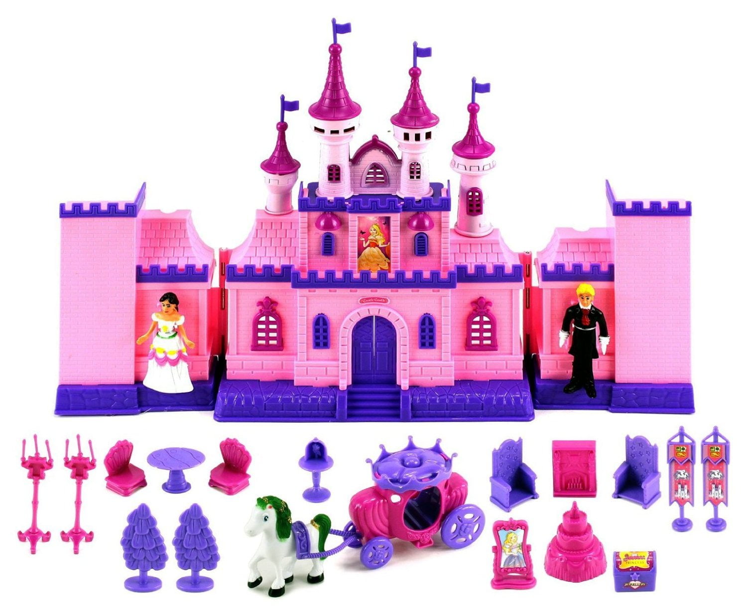KidKraft Princess Castle Wooden Dollhouse with 14 Pieces